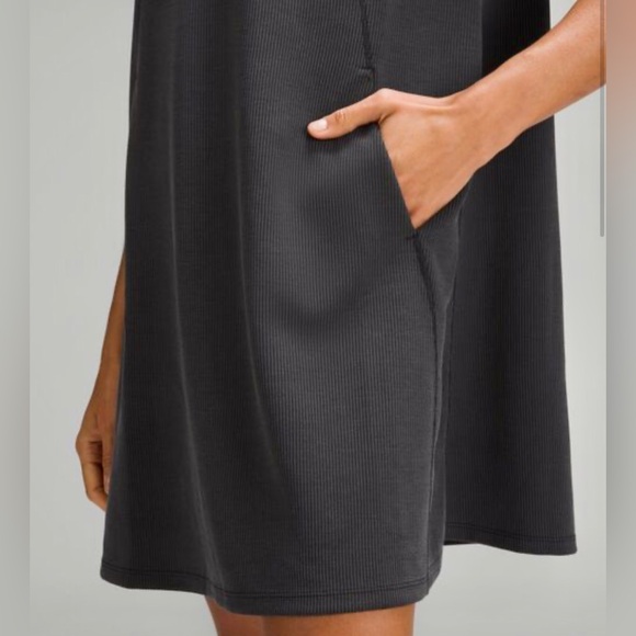 New Lululemon grey Softstreme short sleeve t-shirt relaxed mini dress A-line 0 - Picture 4 of 10